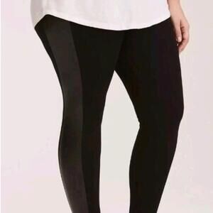 NWT TORRID Women's Black Leggings Full Length Pleather Splice size 0X